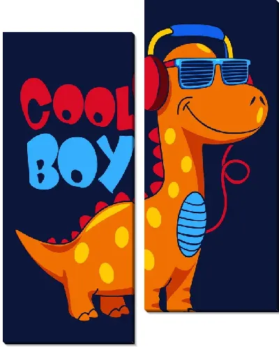 Модульная картина Динозавр клевый бой