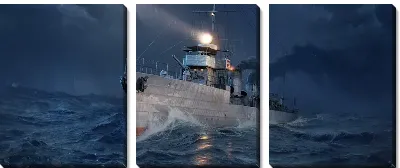 Модульная картина Морской бой World of Warships №4