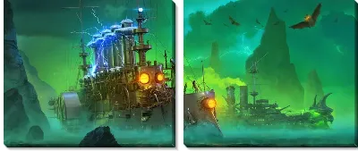 Модульная картина Морской бой World of Warships №8