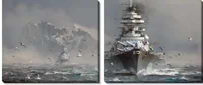 Модульная картина Морской бой World of Warships №10