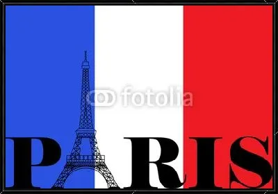 Париж Франция Флаг Силуэт