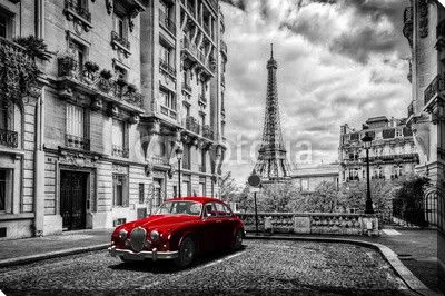 Художественный Париж, Франция. Ретро автомобиль