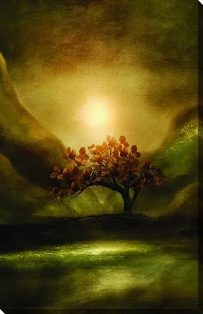 Картина маслом Одинокое дерево №2