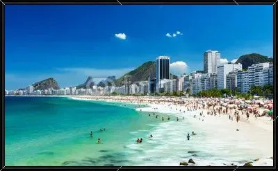 Вид на пляж Копакабана в Рио-де-Жанейро, Бразилия