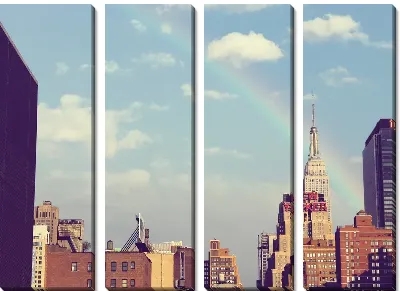 Модульная картина Радуга в Нью-Йорке