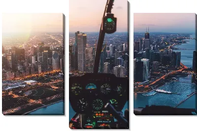 Город из кабины вертолета