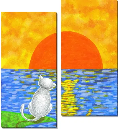 Модульная картина Отражение на воде