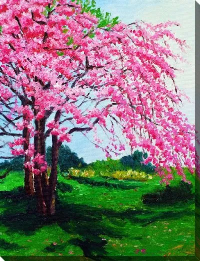 Картина маслом Розовое дерево №2