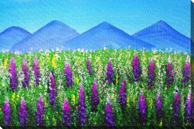 Картина маслом Цветы в поле №3