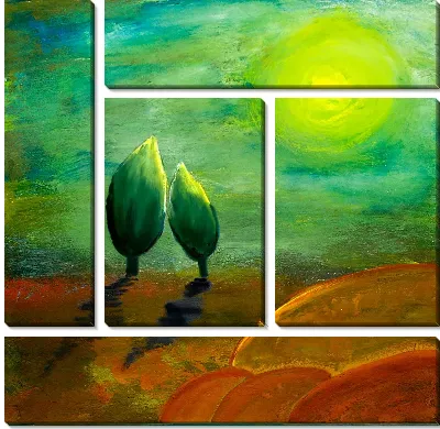 Модульная картина Два дерева 