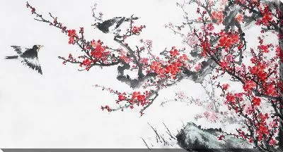 Картина маслом Птицы на ветвях