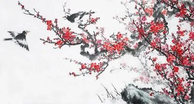 Плакат Птицы на ветвях