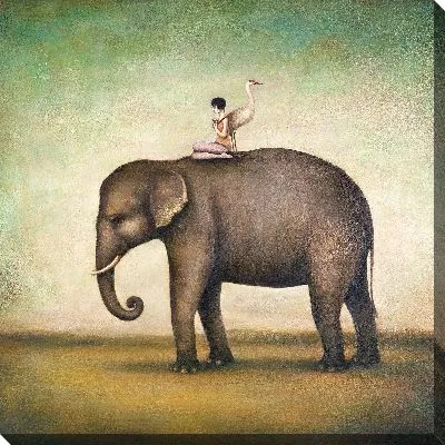 Картина маслом Девушка на слоне