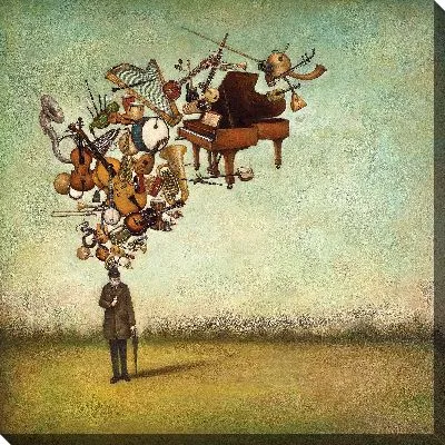 Картина маслом Думая о музыке