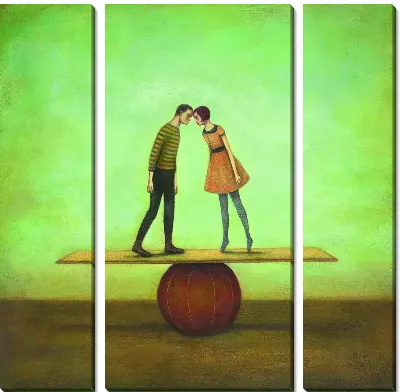 Модульная картина Пара на шаре