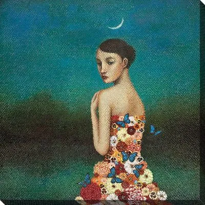 Постер Девушка с бабочками