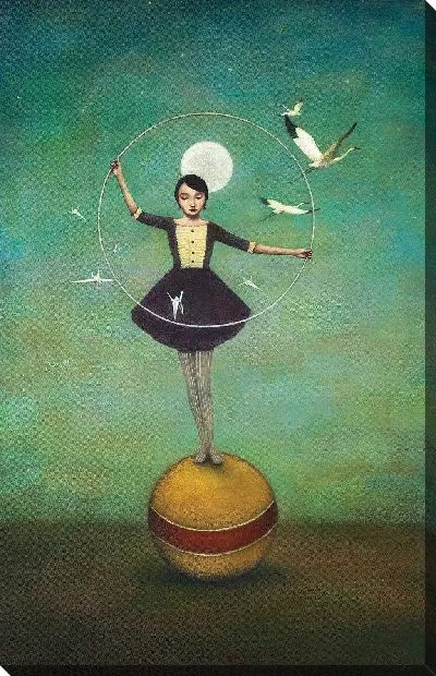 Картина маслом Девушка с обручем  на шаре