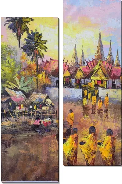 Модульная картина Сбор жителей