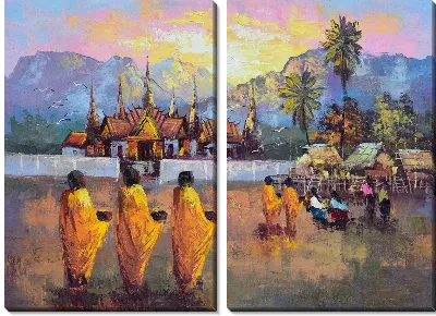 Модульная картина Сбор жителей №2