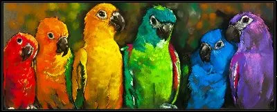 Картина Попугаи №4