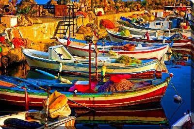 Картина маслом Лодки №34