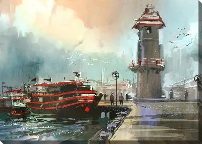 Картина маслом Маяк у берега