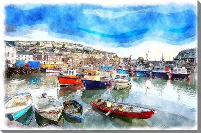 Картина маслом Лодки у причала №14