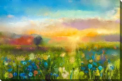 Картина маслом Цветы в поле №8