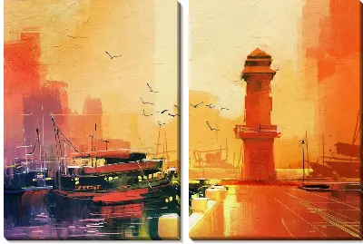 Модульная картина Дорога к маяку