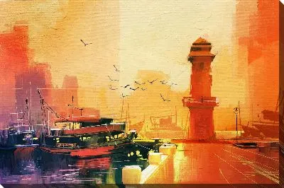 Картина маслом Дорога к маяку