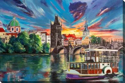 Картина маслом Город №4