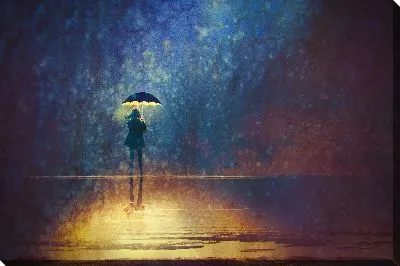 Картина маслом Под зонтом