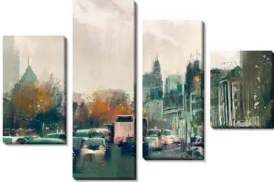 Модульная картина Центр города №2
