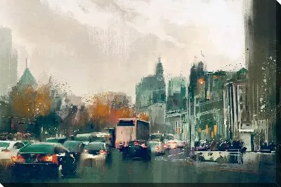 Картина маслом Центр города №2