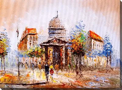 Картина маслом Архитектура города