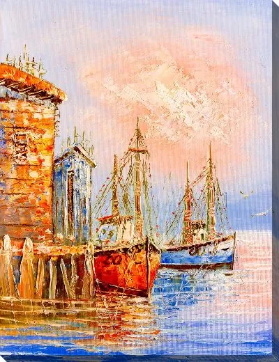 Картина маслом Лодки №40
