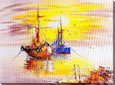 Картина маслом Лодки №41