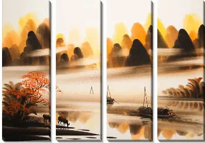 Модульная картина Туман среди гор