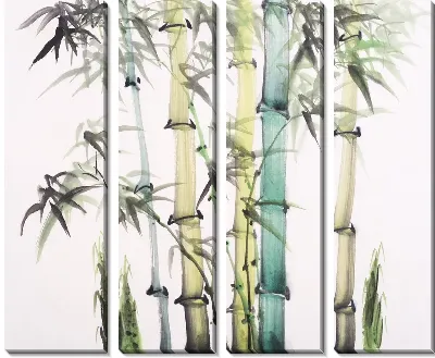 Модульная картина Стебли бамбука №2