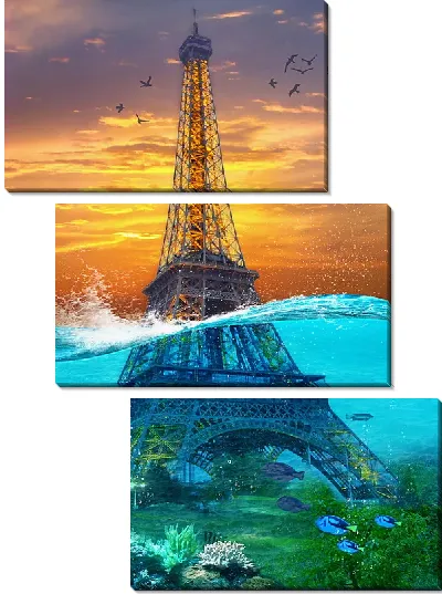 Модульная картина Париж в воде