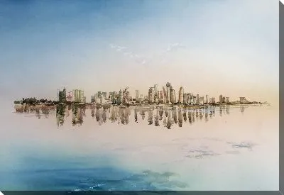 Картина маслом Вид на город №16