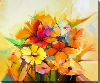 Картина маслом Необычные цветы