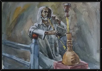 Мужчина с кальяном