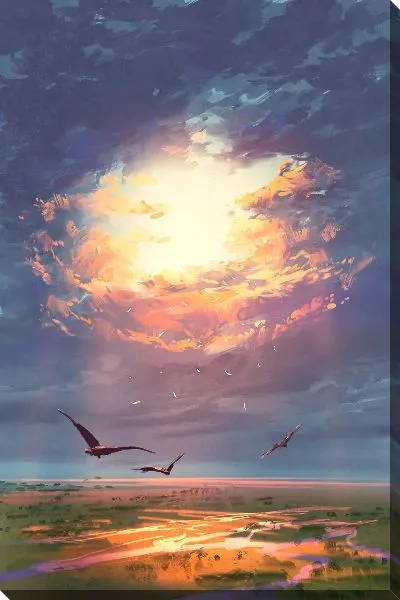 Картина маслом Полет птиц