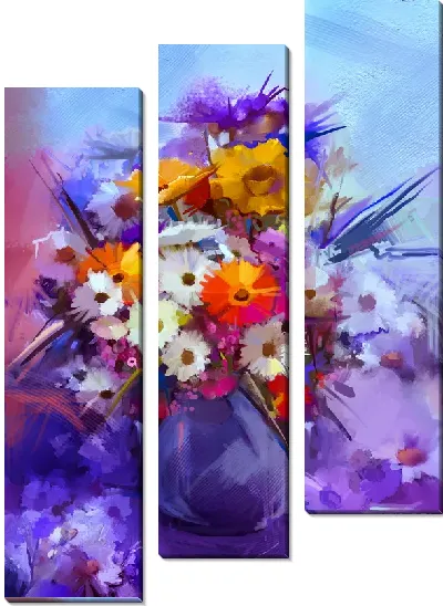 Модульная картина Цветы в вазе №12