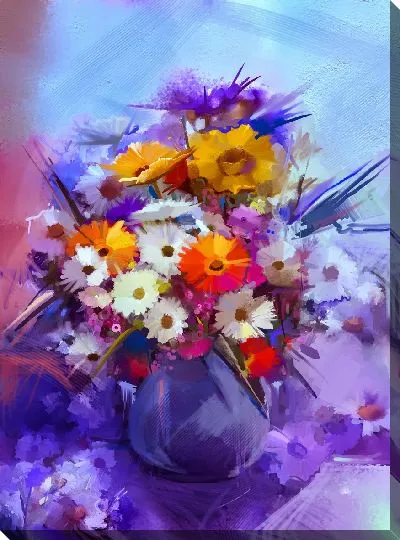 Картина маслом Цветы в вазе №12