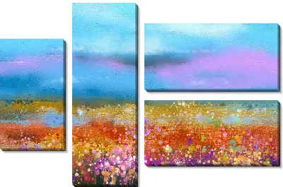 Модульная картина Поле цветов №3