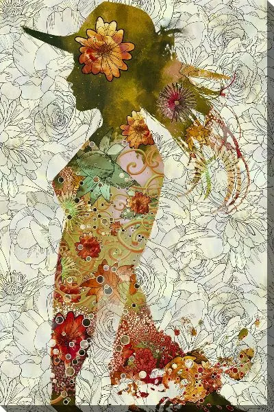 Картина маслом Арт девушка в цветах