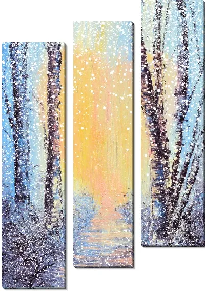 Модульная картина Снежная тропа