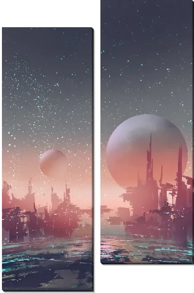 Модульная картина Город будущего №2